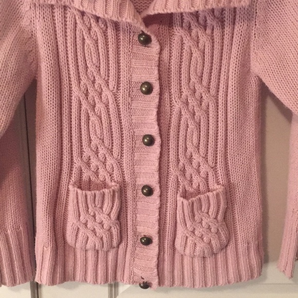 Pink Cable Knit Cardigan - Picture 2 of 7